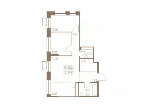 ЖК «Фабрикант», планировка 3-комнатной квартиры, 67.50 м²
