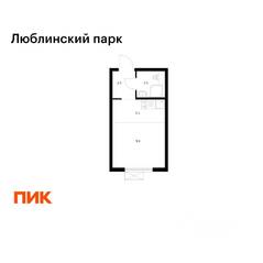 ЖК «Люблинский парк», планировка студии, 19.70 м²