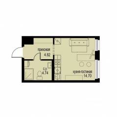 ЖК «ID Murino III», планировка студии, 24.26 м²