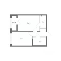 ЖК «NEWПИТЕР», планировка 1-комнатной квартиры, 41.40 м²