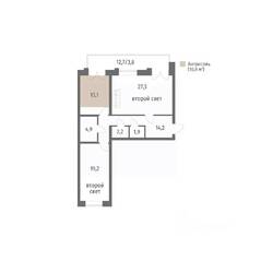 ЖК «NEWПИТЕР», планировка 2-комнатной квартиры, 96.00 м²