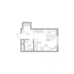 ЖК «Аникеевский», планировка студии, 21.72 м²