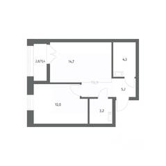 ЖК «NEWПИТЕР», планировка 1-комнатной квартиры, 40.82 м²