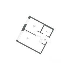 ЖК «NEWПИТЕР», планировка 1-комнатной квартиры, 35.72 м²