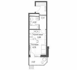 ЖК «Одинбург», планировка студии, 28.90 м²