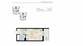 МЖК «Новая Дубровка», планировка студии, 25.30 м²