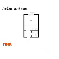 ЖК «Люблинский парк», планировка студии, 23.30 м²