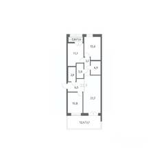 ЖК «NEWПИТЕР», планировка 3-комнатной квартиры, 85.98 м²