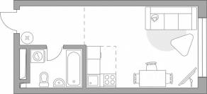 ЖК «Тринити-3», планировка студии, 30.10 м²