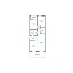ЖК «NEWПИТЕР», планировка 3-комнатной квартиры, 87.28 м²