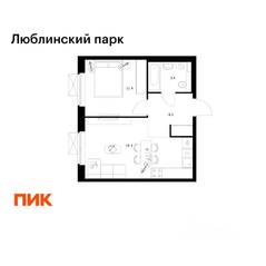 ЖК «Люблинский парк», планировка 1-комнатной квартиры, 39.70 м²