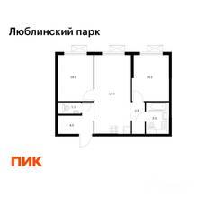 ЖК «Люблинский парк», планировка 2-комнатной квартиры, 50.20 м²