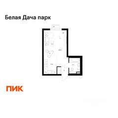 ЖК «Белая Дача парк», планировка студии, 28.50 м²