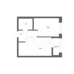 ЖК «NEWПИТЕР», планировка 1-комнатной квартиры, 37.77 м²