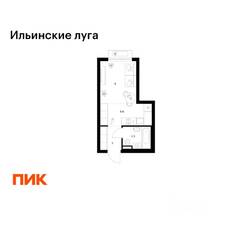 ЖК «Ильинские луга», планировка студии, 22.10 м²