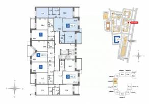 ЖК «Ново-Никольское», планировка 3-комнатной квартиры, 90.50 м²