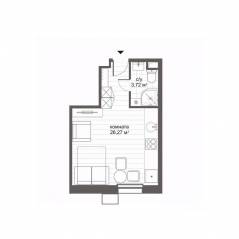 Апарт-комплекс «CitiMix Новокосино», планировка студии, 29.99 м²