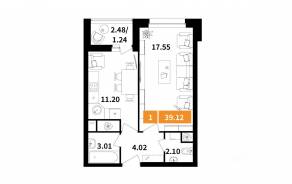 ЖК «Планерный квартал», планировка 2-комнатной квартиры, 64.98 м²