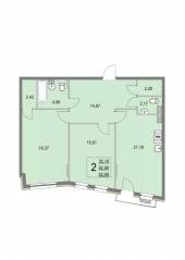 МЖК «Эльйон», планировка 3-комнатной квартиры, 82.90 м²