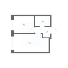 ЖК «NEWПИТЕР», планировка 1-комнатной квартиры, 37.06 м²