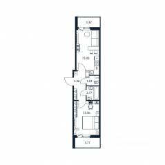 ЖК «Полис ЛАВрики», планировка 1-комнатной квартиры, 38.20 м²