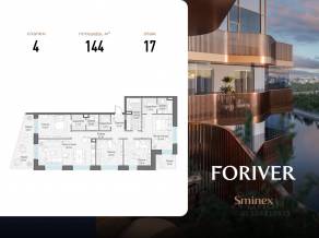 ЖК «Квартал Foriver», планировка 4-комнатной квартиры, 144.00 м²