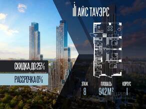 ЖК «ICE Towers», планировка 3-комнатной квартиры, 94.20 м²