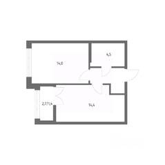 ЖК «NEWПИТЕР», планировка 1-комнатной квартиры, 38.50 м²