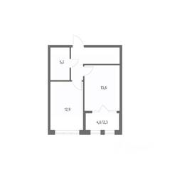 ЖК «NEWПИТЕР», планировка 1-комнатной квартиры, 42.50 м²