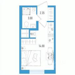 ЖК «Старлайт», планировка студии, 19.35 м²