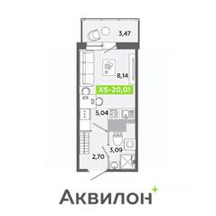 ЖК «Аквилон ЯНИНО», планировка студии, 20.01 м²