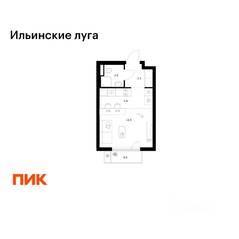 ЖК «Ильинские луга», планировка студии, 23.90 м²