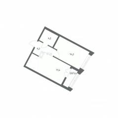 ЖК «NEWПИТЕР», планировка 1-комнатной квартиры, 41.51 м²