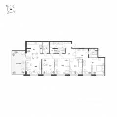 МФК «Voxhall», планировка 5-комнатной квартиры, 140.50 м²