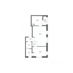 ЖК «NEWПИТЕР», планировка 2-комнатной квартиры, 63.48 м²