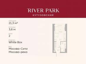 ЖК «River Park Towers Кутузовский», планировка студии, 21.30 м²