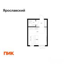 ЖК «Ярославский», планировка студии, 27.10 м²