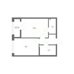 ЖК «NEWПИТЕР», планировка 1-комнатной квартиры, 41.60 м²