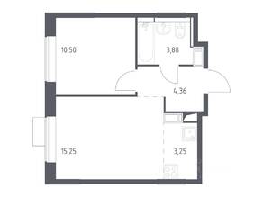 ЖК «Пятницкие Луга», планировка 1-комнатной квартиры, 37.24 м²