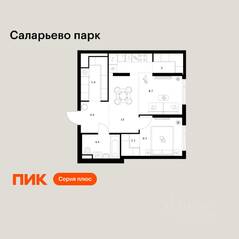 ЖК «Саларьево парк», планировка 1-комнатной квартиры, 49.30 м²
