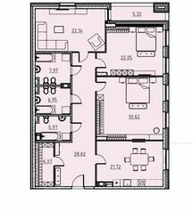 ЖК «Manhattan», планировка 3-комнатной квартиры, 155.00 м²