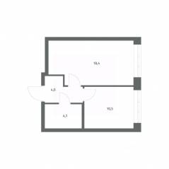 ЖК «NEWПИТЕР», планировка 1-комнатной квартиры, 37.03 м²