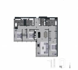 МФК «Neva Towers», планировка 4-комнатной квартиры, 226.40 м²