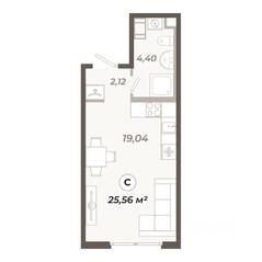 ЖК «Знатный», планировка студии, 25.56 м²
