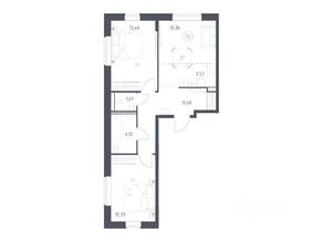 ЖК «Квартал Домашний», планировка 2-комнатной квартиры, 58.17 м²