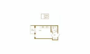 МЖК «Новая история», планировка студии, 28.74 м²