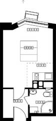 ЖК «Новотомилино», планировка студии, 22.92 м²