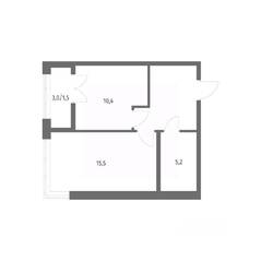 ЖК «NEWПИТЕР», планировка 1-комнатной квартиры, 40.80 м²