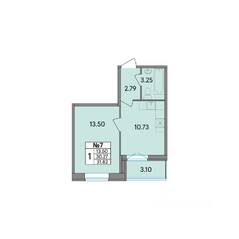ЖК «Рождественский квартал», планировка 1-комнатной квартиры, 31.82 м²