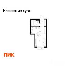 ЖК «Ильинские луга», планировка студии, 24.11 м²